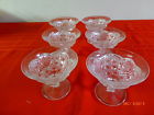0000000000 Unknown Vintage Gorgeous Cut Or Pressed Glass Custard Dessert Parfait Cups Bowls Euc Lot