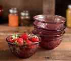 85081059857 0008508105985 Gibson Pioneer Woman Adeline 13 Oz Emboss Purple Serving Dish Candy Glass Bowl Set Of 4