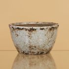 00419  Oddity New Shabby Chic Weathered Stone Look Crackle Finish Bowl