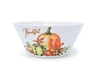 011w001276844001 Jaclyn Smith Festive Melamine Serving Bowl Holiday Pumpkin Leaves Design