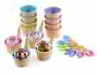 0124 Greenco Ice Cream Bowls For Kids Plastic Mini Dessert Set With Spoons Of 12
