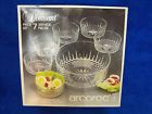 026102515440 Arcoroc 7 Piece Usa Diamant Salad Set Durand Glass Co Original Box