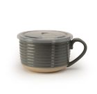 020211-058065 05806 Signature Housewares Gray Speckle Bisque Soup Mug Set