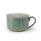 020211-058072 05807 Signature Housewares Aqua Speckle Bisque Soup Mug Set