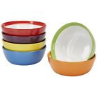 06-00036-01 Amethya Premium Ceramic Set Of Colorful Meal Stoneware Breakfast Bowls