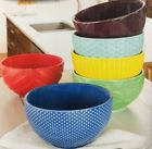 078742082011 Daily Chef 6 Pc Ceramic Cereal Bowls Textured Designs And Colors Brand New In Box