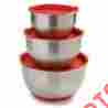 0289017 10446 Norpro Stainless Steel Bowls Set Of 3 Non Skid Base Lids 10 X 6 028901104467