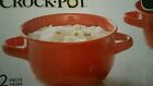 105502.02 Savory Crock-pot 2 Soup Bowls 22 Oz Double Handle Ceramic Red Chili Cereal Sip