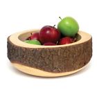 1059 Lipper Acacia Round Serving Bowl With Tree Bark 026914105907