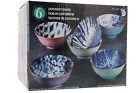 1194944 Cib Porcelain Bowls With Blue White Marble Interior 730384244188