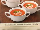 126661 Chefs Set Of Ceramic White Soup Crocks Double 844819026758