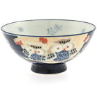 130-444 Kotobuki 2pc Japanese 5 Blue Owl Pair Branch Ricebowl 0843495001745