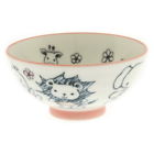 130-514 Kotobuki 2pc Japanese 4-1 8 Pink Animal Kids Ricebowl 0846682013903