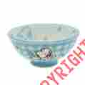 130-574 Kotobuki 1pc Japanese 4-1 4 Blue Checkerboard Pup Ricebowl 0812594023583