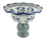 1321-art160 Zaklady Blue Rose Polish Pottery Tulip Pedestal Fruit 5907154952375