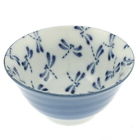 140-536 " Pc Blu Japanese 2 Bowls 6dia Dragonfly Wht