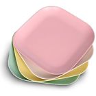 14197892 Bamboo Fiber Side Dish Plates Colorful Serving Dinner Set Pink