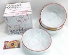 14499 World Dci Decor Craft Inc Set Of 4 Map Soup Cereal Salad Bowls By Blanc Reed 2008 Red White 819401014499