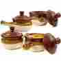 81487.01 15oz Gibson Home Set Of 4 Ceramic Glazed Soup Bowls Casserole Crocks With Lids 085081046680