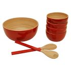 1802-red Wald Import Complete Piece Salad Serving Set