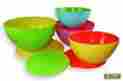 18664 Dci Mixing Bowls Two Toned With Lids Set Of 4 819401018664