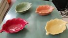 2173 Princess House Pavillion Ceramic Leaf Condiment Bowls Set Of New