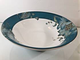 222fith 222 Fifth Eb448 Pts International Eliza Teal Floral Porcelain 10 Inch Round Big Serving Bowl