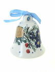 23b-np21 Wr Unikat Blue Rose Polish Pottery Pinecone Bell 680243832004