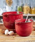 3010270 Afoyft Red Set Of Oversized Country Farmhouse Kitchen Bowls