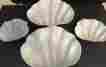 343804 Scalloped Clam Shell Serving Bowls Set Appetizers Melamine Of 4