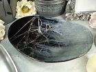 365-1032 Oval Dish Black Design Murano Lusso Silver