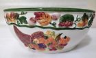 37008 Papel Giftware Serving Bowl Hand Painted Thanksgiving Cornucopia Pumpkin Fall
