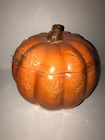 400991317505 Harvest Season Stoneware Pumpkin Bowl With Lid Orange