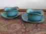 40787 Egg Robin Southern Tuscan Blue 2 Sets Saucers Euc Tidbit Bowls Living