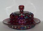 409brc Nib Mosser Covered Glass Dish Eye Red Carnival Winker Butter Usa