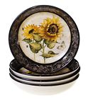 43214set-4 Certified International French Sunflowers Soup And Pasta Bowl 730384091645