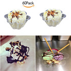 43216-158447 Plastic Ice Cream Bowls Clear Flower Cups Dessert 798223228928