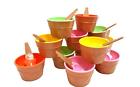 4335474273 Dondor Plastic Ice Cream Cups With Spoons Festive 4933343114683