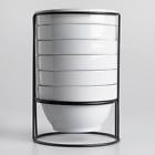 438553 Cost Plus World Market White Stacking Bowl Set Of Stoneware