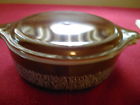 471-b Pyrex Vintage Brown Dish Lid With Flower Pattern On Ovenware
