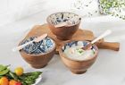 4854078 Mud Pie Dining Bungalow Wood Enamel Dip Bowl Spreader Choose