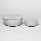 492000234897 Room Essentials Plastic Mixing Bowl Set Lids Gray