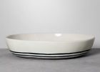 493240311249 Hearth Hand Stoneware Serving Bowl Blue Stripe With