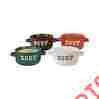 4charming Walterdrake Stoneware Soup Bowls With Handles-set Of Rustic 706997148977
