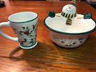 5159535 Pfaltzgraff Christmas Winterberry Snowman All Purpose Bowl And Mug Lot