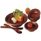 57934 Lipper International Wooden Salad Bowl Set Fork Spoon 7426891957934