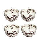 61167 Porcelain Bowls Sadek 4 Soup Willfred Nib Bird Toile Set Brown