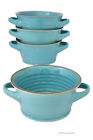 623603000712 American Chateau Set Vintage Style Turquoise Stoneware Crock