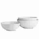 650729 Serving Bowls Tag Whiteware Porcelain Ceramic Graduated Sizes Set Of 3 025466201921