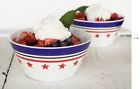 6675-0320 Zak Designs Liberty Pattern Bpa Free Melamine Bowls Red White
